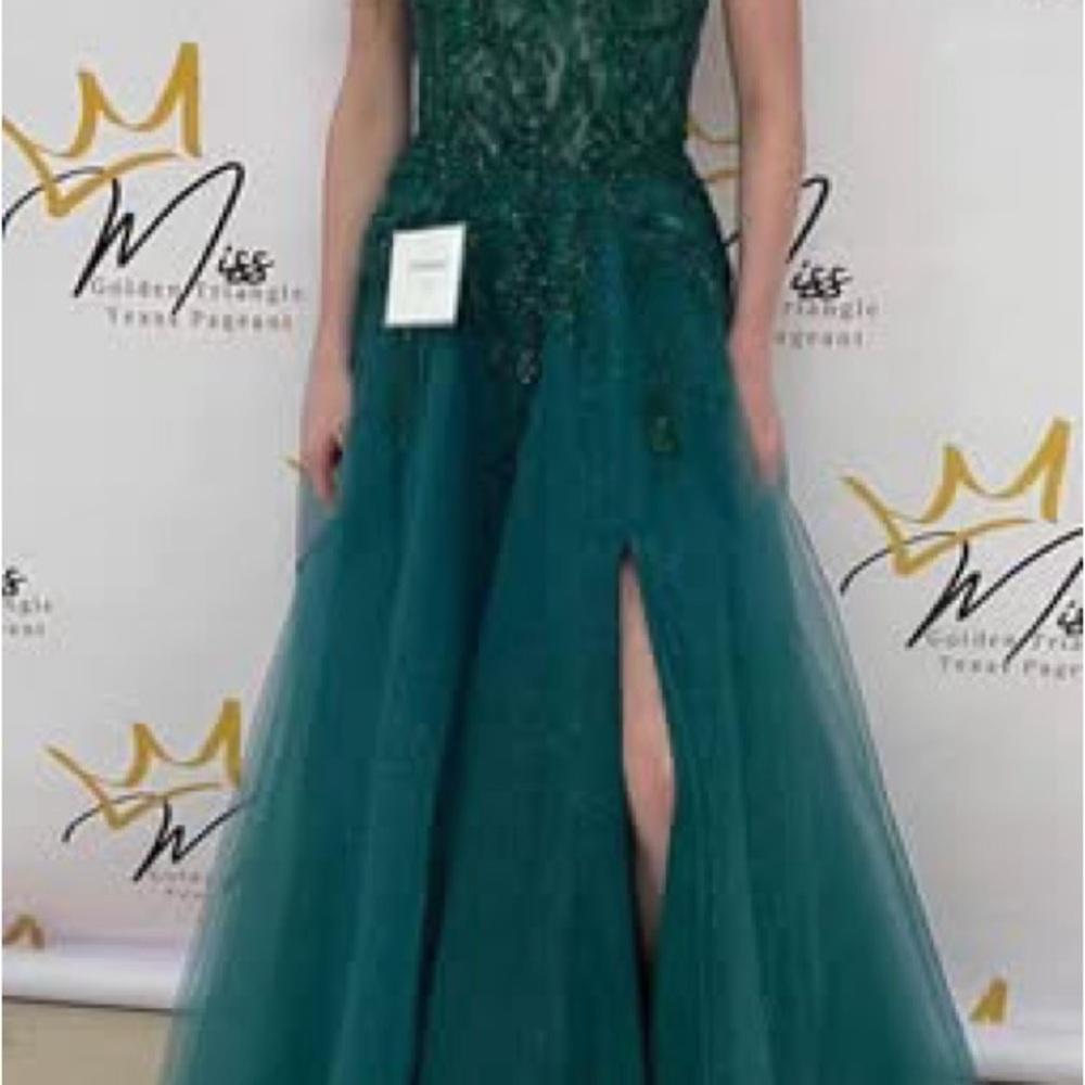 Mori Lee Teal Evening Dress